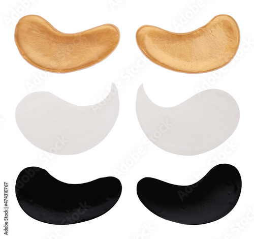 Set with different under eye patches on white background Fototapeta