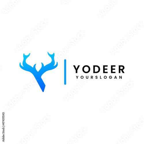 letter y deer logo design