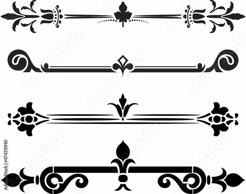 Wallpaper Mural Vector set of classic monograms. Curl at the end of the text. Pattern of ancient greece, roman empire. Typographic ornament
 Torontodigital.ca