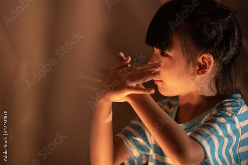 young Asian mother with lit...