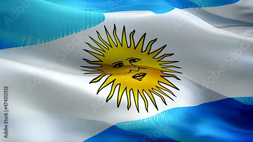 Argentina flag video. National 3d Argentinian Flag Slow Motion video. Argentina tourism Flag Blowing Close Up. Argentinian Flags Motion Loop HD resolution Background Closeup 1080p Full HD video flags  photo