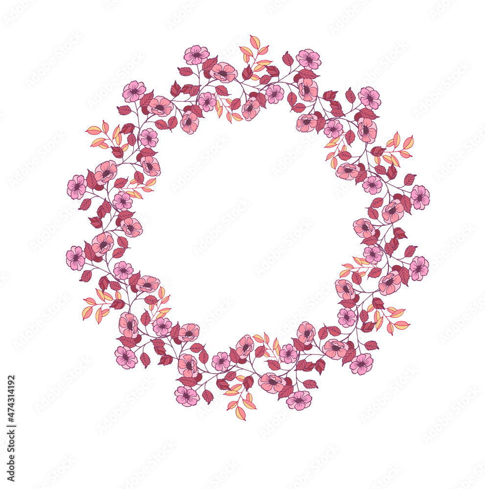 vector flower wreath delicate vector flower wreath delicate