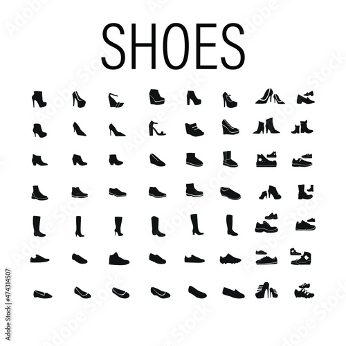 Shoes icon set. Simple set of shoes vector icons for web design isolated on white background 
