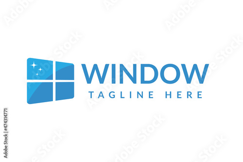window cleaner logo design isolated on white background