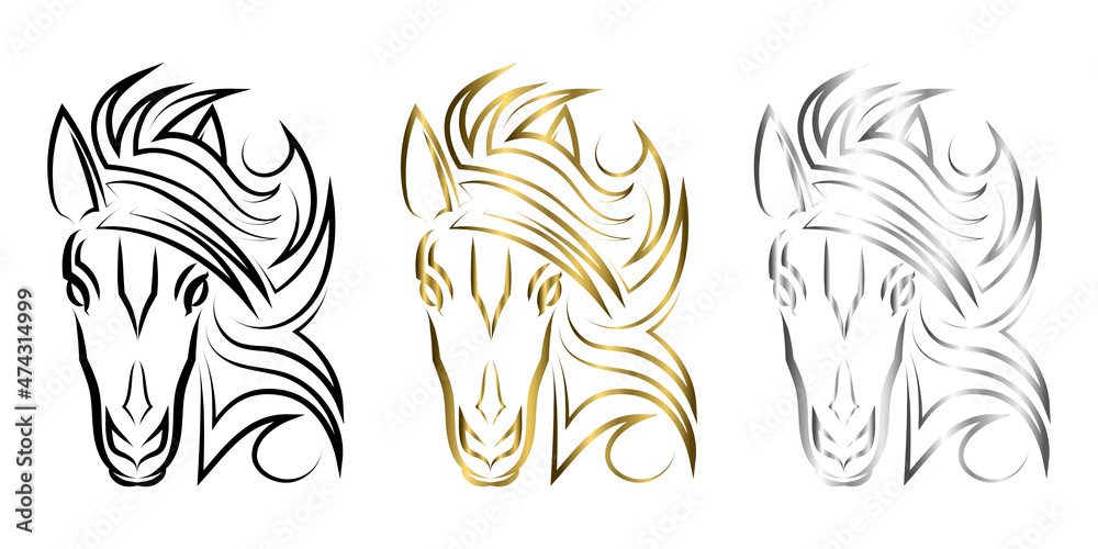 Line art vector of horse head. Suitable for use as decoration or logo.