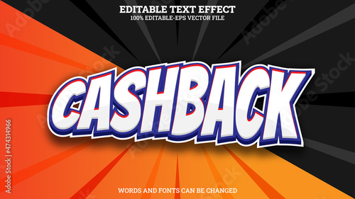 Cashback 3d Text Effect Editable