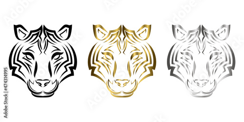 Line art vector of tiger head. Suitable for use as decoration or logo.