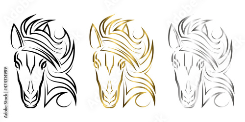 Line art vector of horse head. Suitable for use as decoration or logo.