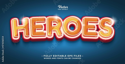 heroes text effect editable eps cc