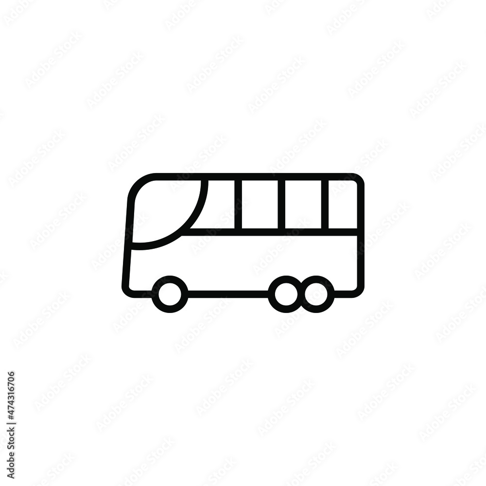 Bus Line Icon, Vector, Illustration, Logo Template. Suitable For Many Purposes.