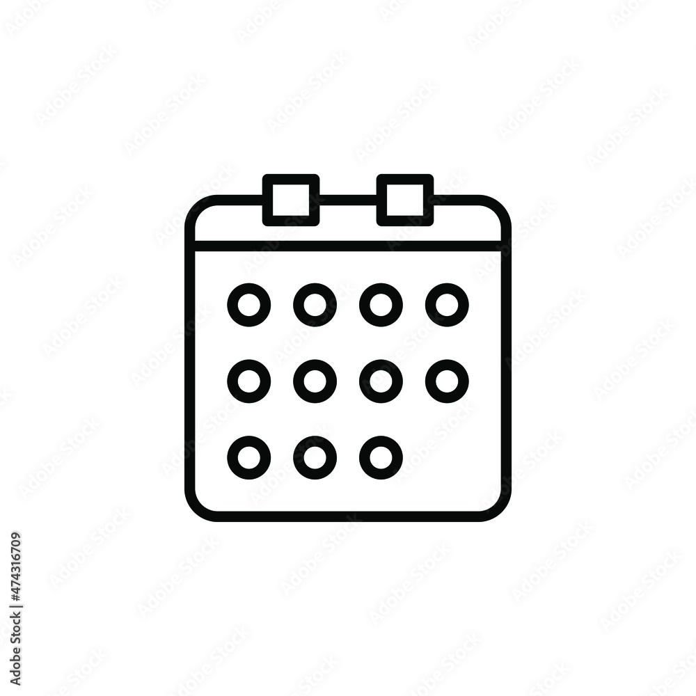 Calendar Line Icon, Vector, Illustration, Logo Template. Suitable For Many Purposes. Calendar Line Icon, Vector, Illustration, Logo Template. Suitable For Many Purposes.