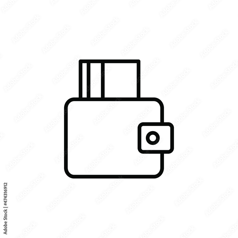 Wallet Line Icon, Vector, Illustration, Logo Template. Suitable For Many Purposes. Wallet Line Icon, Vector, Illustration, Logo Template. Suitable For Many Purposes.