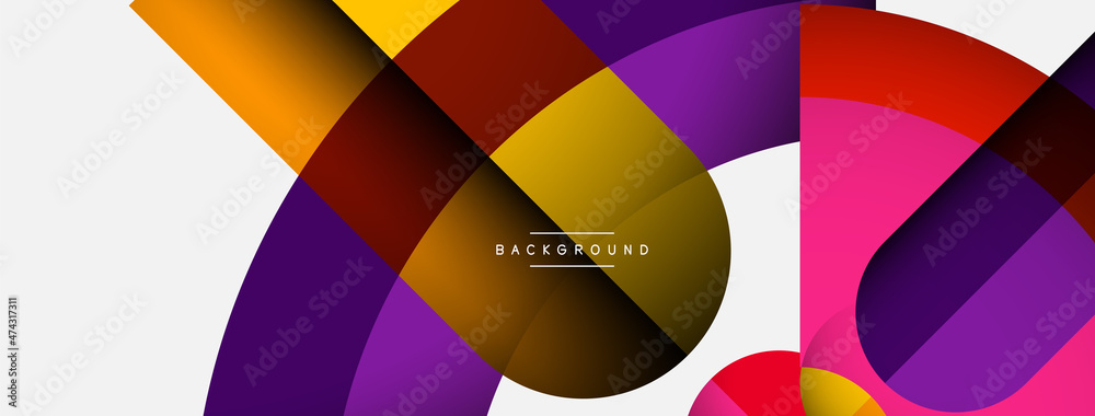 Trendy shapes, color minimal design composition, lines and shadows for wallpaper banner background or landing page