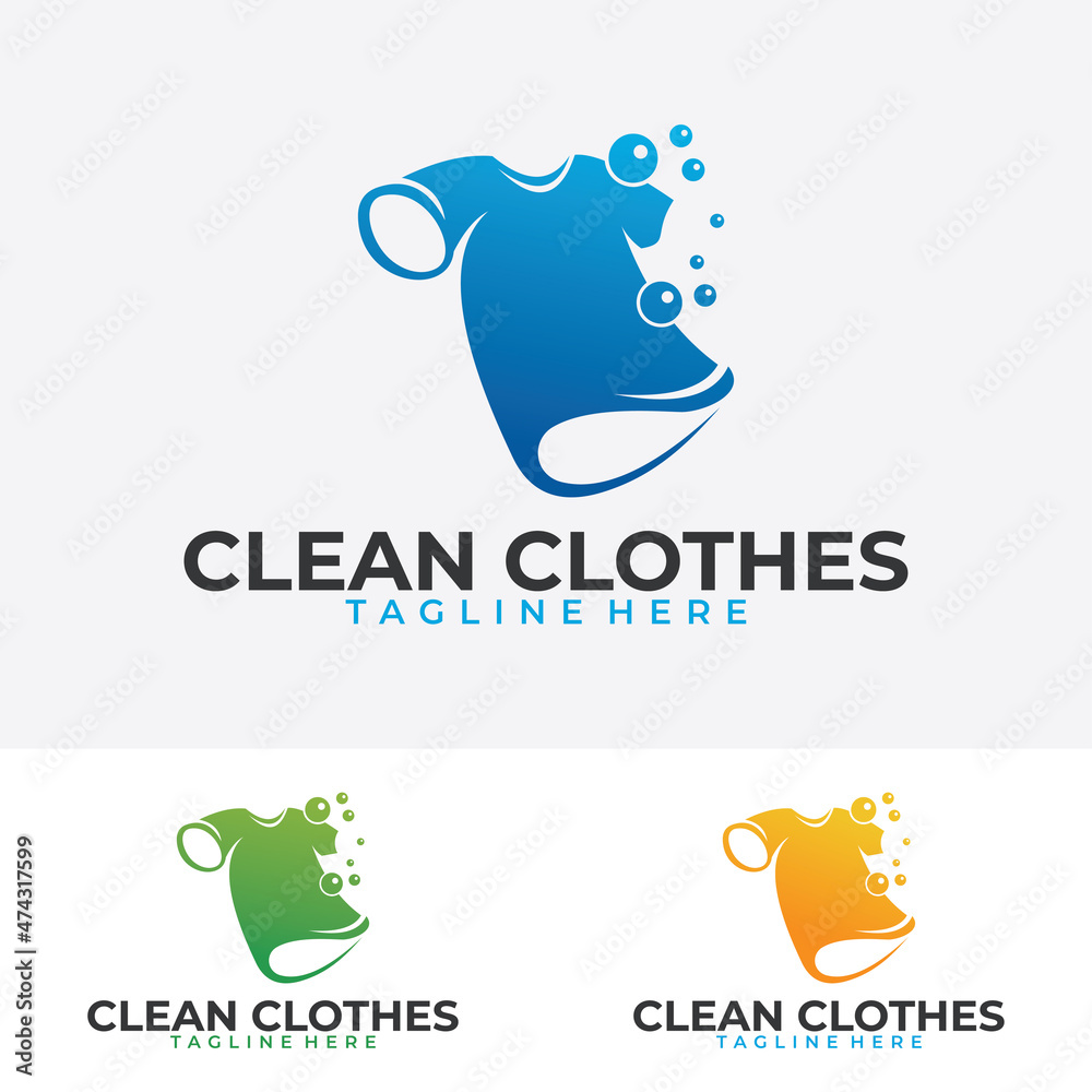 clean clothes laundry logo icon vector
