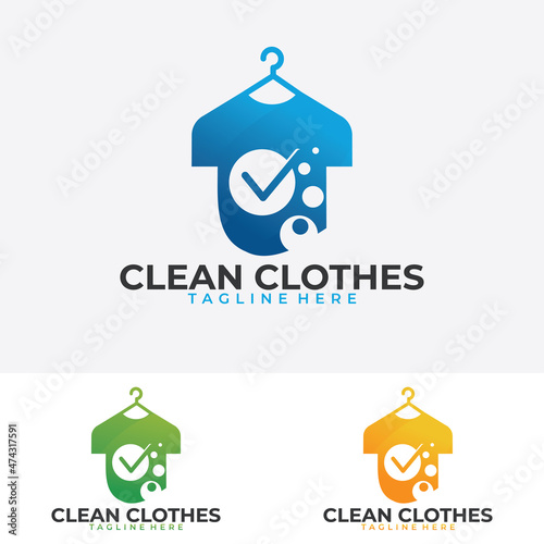 clean clothes laundry logo icon vector