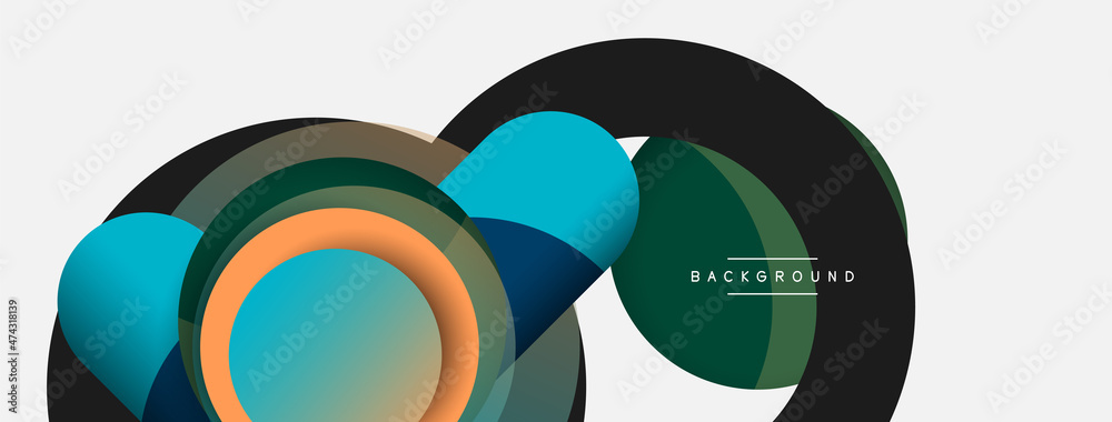 Creative geometric wallpaper. Minimal abstract background. Circles composition vector illustration for wallpaper banner background or landing page