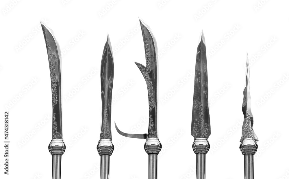 Various styles of sword steel isolated on white background , clipping path Various styles of sword steel isolated on white background , clipping path