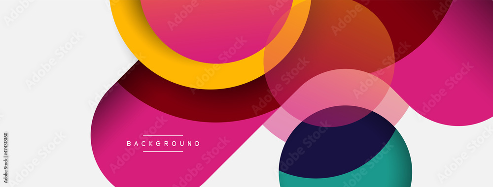 Creative geometric wallpaper. Minimal abstract background. Circles composition vector illustration for wallpaper banner background or landing page Creative geometric wallpaper. Minimal abstract background. Circles composition vector illustration for wallpaper banner background or landing page