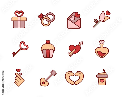 Wedding and Love Icon Set Color