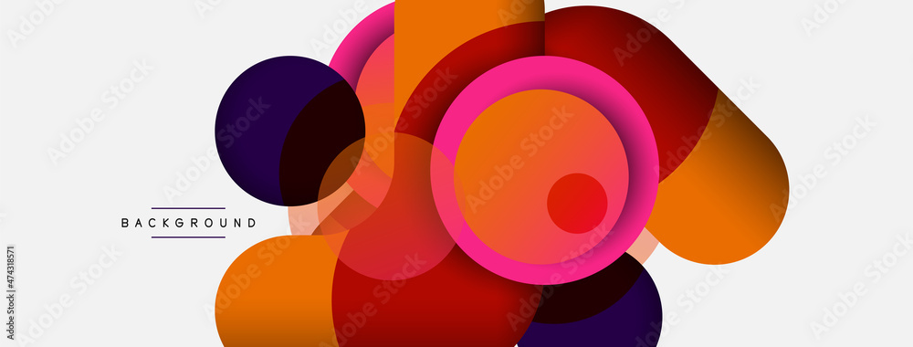 Vector round shapes circles minimal geometric background. Vector illustration for wallpaper banner background or landing page Vector round shapes circles minimal geometric background. Vector illustration for wallpaper banner background or landing page