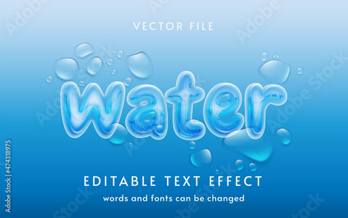 Water style  text effect easy editable