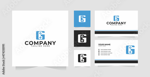 Gaming Pad and Letter G logo design inspiration and business card