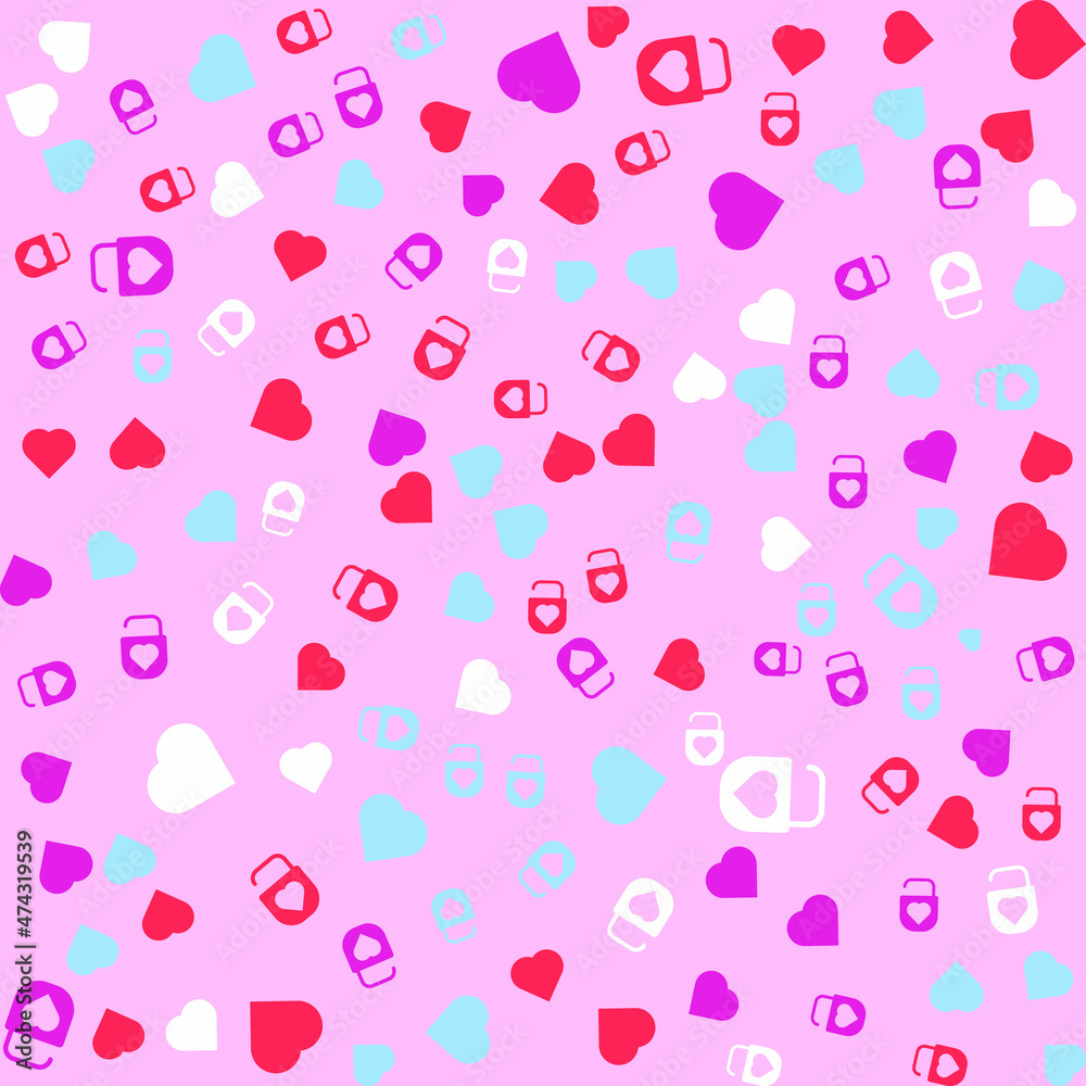 Valentines day seamless pattern,Cute hand drawn hearts seamless pattern, lovely romantic background, great for Valentine's Day, Mother's Day, textiles, wallpapers, banners - vector design