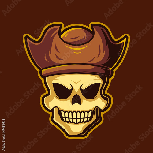 skull pirate , mascot esports logo vector illustration