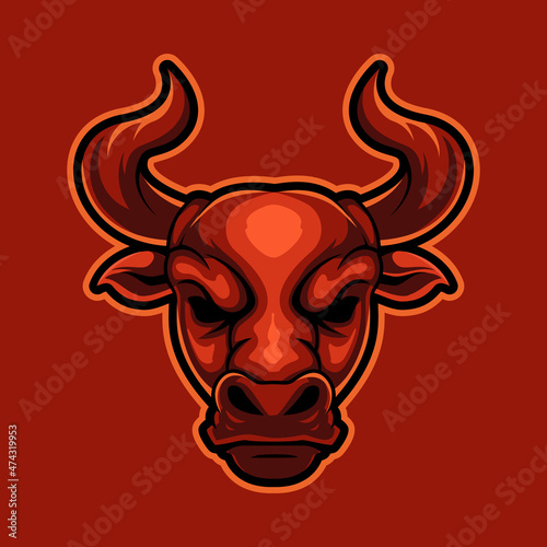  bull esport mascot for sports and esports logo