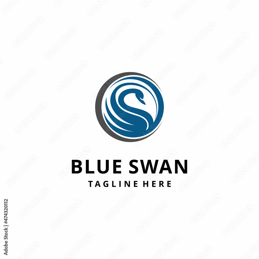 swan circle illustration, bird, logo, symbol, icon, graphic, vector illustration