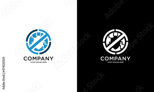 Logo template with the image of the bug in circle for pest control company