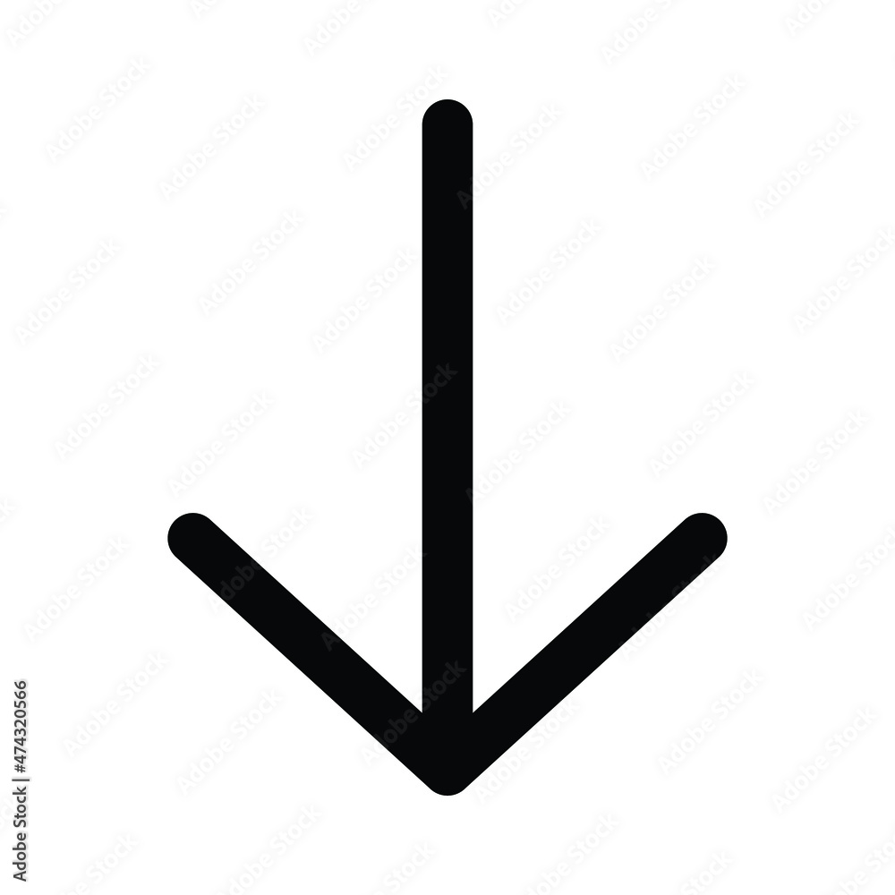 Arrow  Down Vector icon which is suitable for commercial work and easily modify or edit it