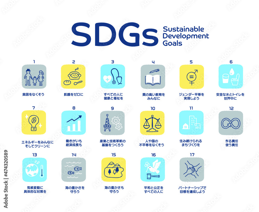 SDGs 17の目標アイコンセット 日本語 SDGs 17の目標アイコンセット 日本語