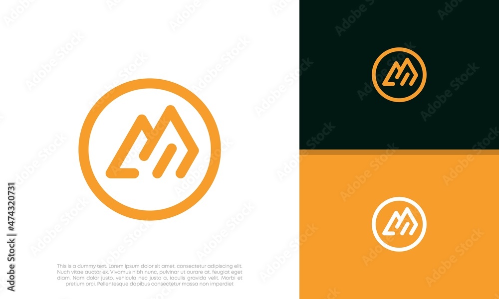 Initials M logo design. Initial Letter Logo.	