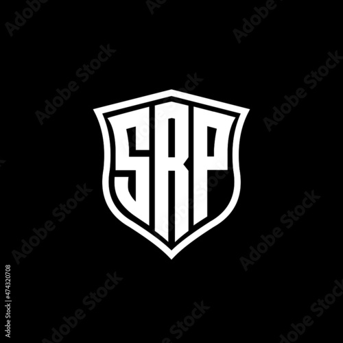 SRP letter logo design with black background in illustrator, vector logo modern alphabet font overlap style. calligraphy designs for logo, Poster, Invitation, etc.	