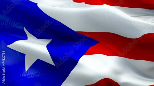 Puerto Rico flag. 3d Puerto Rico sign waving video. Flag of Puerto Rico seamless loop animation. Puerto Rico flag silk HD resolution Background Closeup 1080p HD video for Independence Day,Victory day
 photo