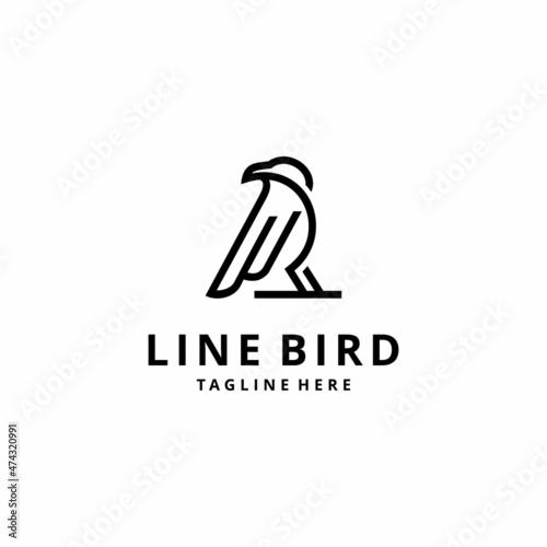 animal bird illustration line art vector logo graphic design