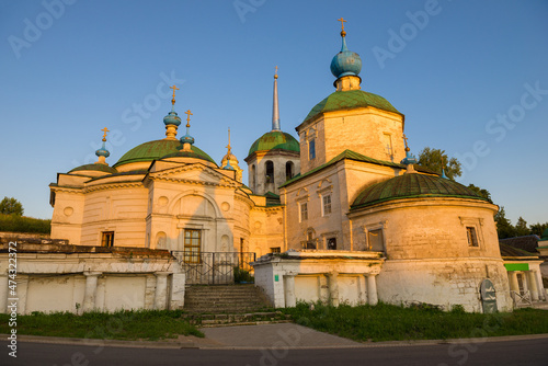 The ancient church of Paraskeva Friday (Nativity of the Virgin) close-up on a early sunny July morning. Staritsa town. Tver region, Russia photo