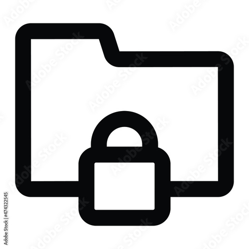 Folder Security Vector icon which is suitable for commercial work and easily modify or edit it

