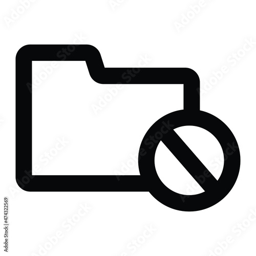 Folder Disable Vector icon which is suitable for commercial work and easily modify or edit it

