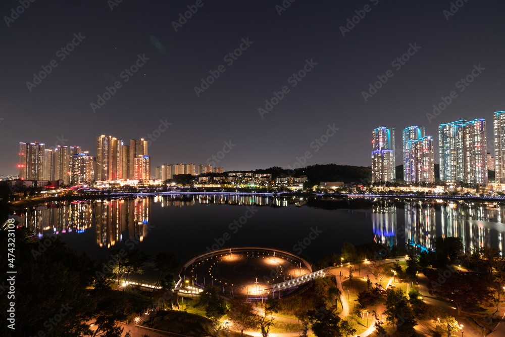 Fototapeta premium city skyline at night