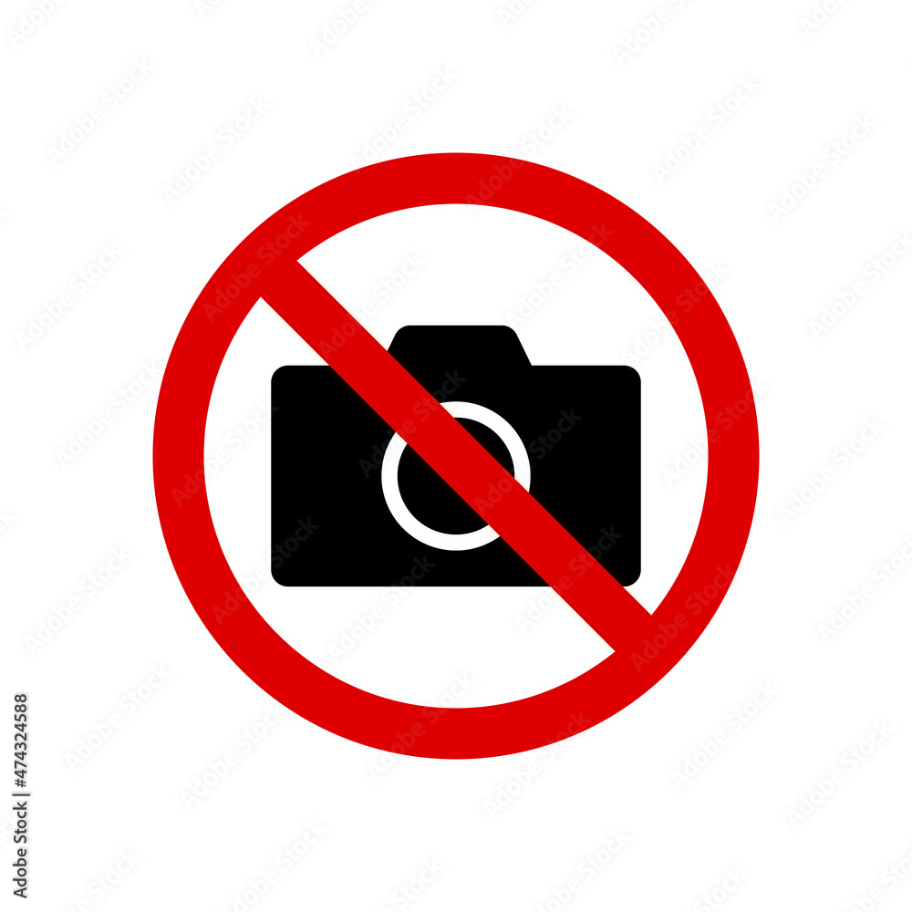 Cameras prohibited sign. No photography icon Cameras prohibited sign. No photography icon