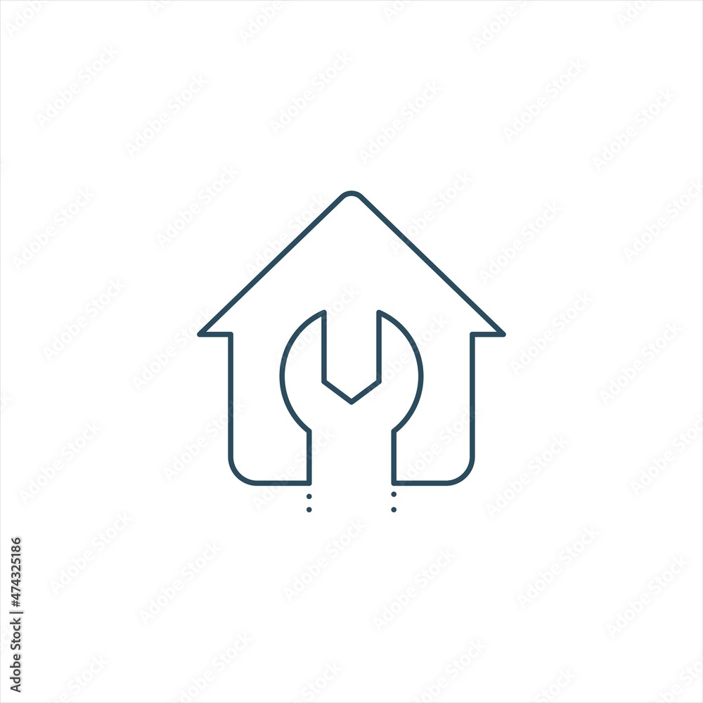 home service logo icon line style graphic design vector home service logo icon line style graphic design vector