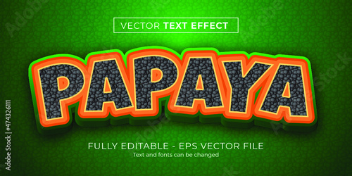 Papaya text effect, editable text style