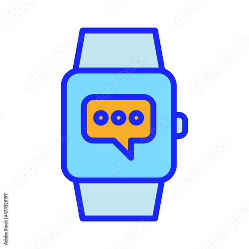 Message smart watch Vector icon which is suitable for commercial work and easily modify or edit it

