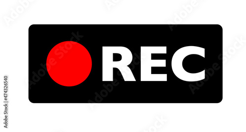 REC icon for recording such as video cameras.