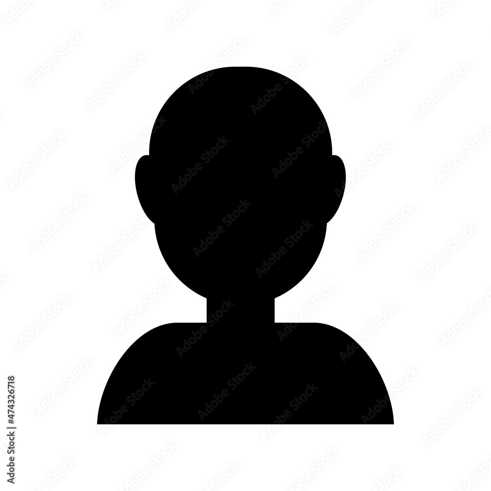 Silhouette illustration of a black person. vector. User account icon. Silhouette illustration of a black person. vector. User account icon.