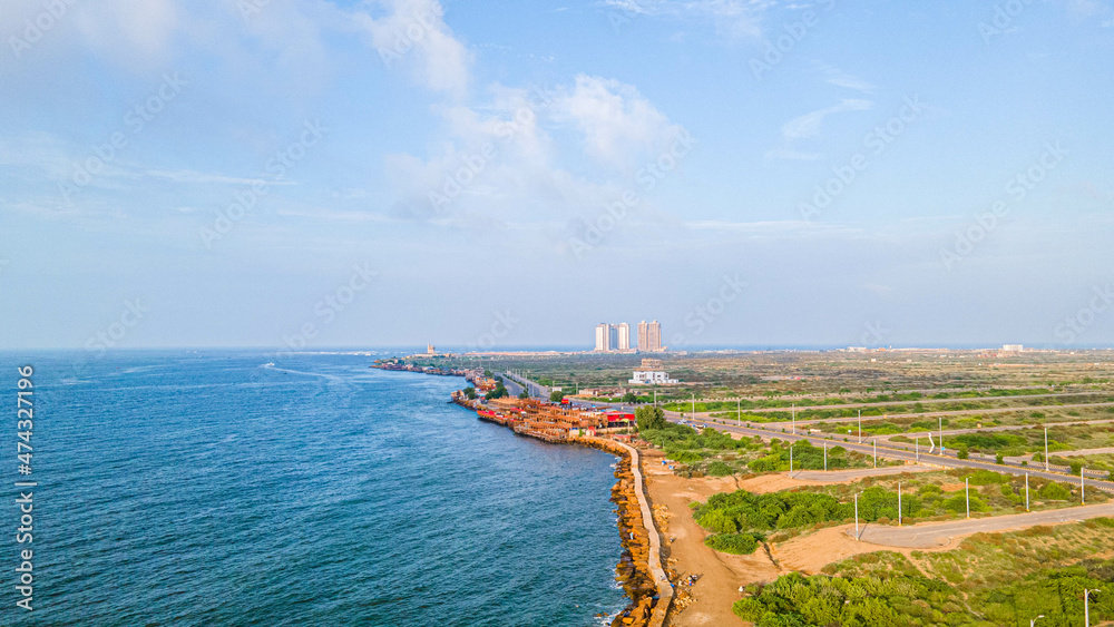 Range of Sea View Point In Karachi, Pakistan. The name of the place is Dodarya, Karachi.
