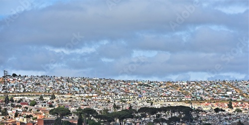 Landscape with the Township Kayamandi in Stellenbosch South Africa photo