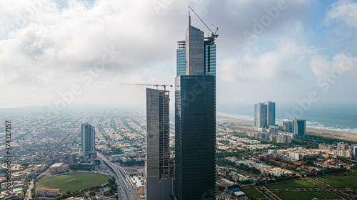 Bahria Icon Tower is an under-construction skyscraper complex in the seaside municipality of Clifton in Karachi  Pakistan. The complex includes a 62-story tower  which at 300 meters  is the tallest b
